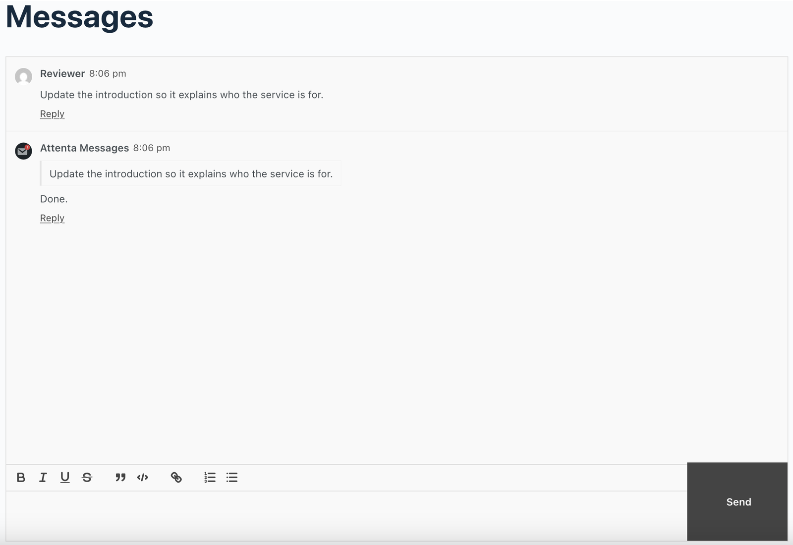 Attenta Messages Pro quoted replies.